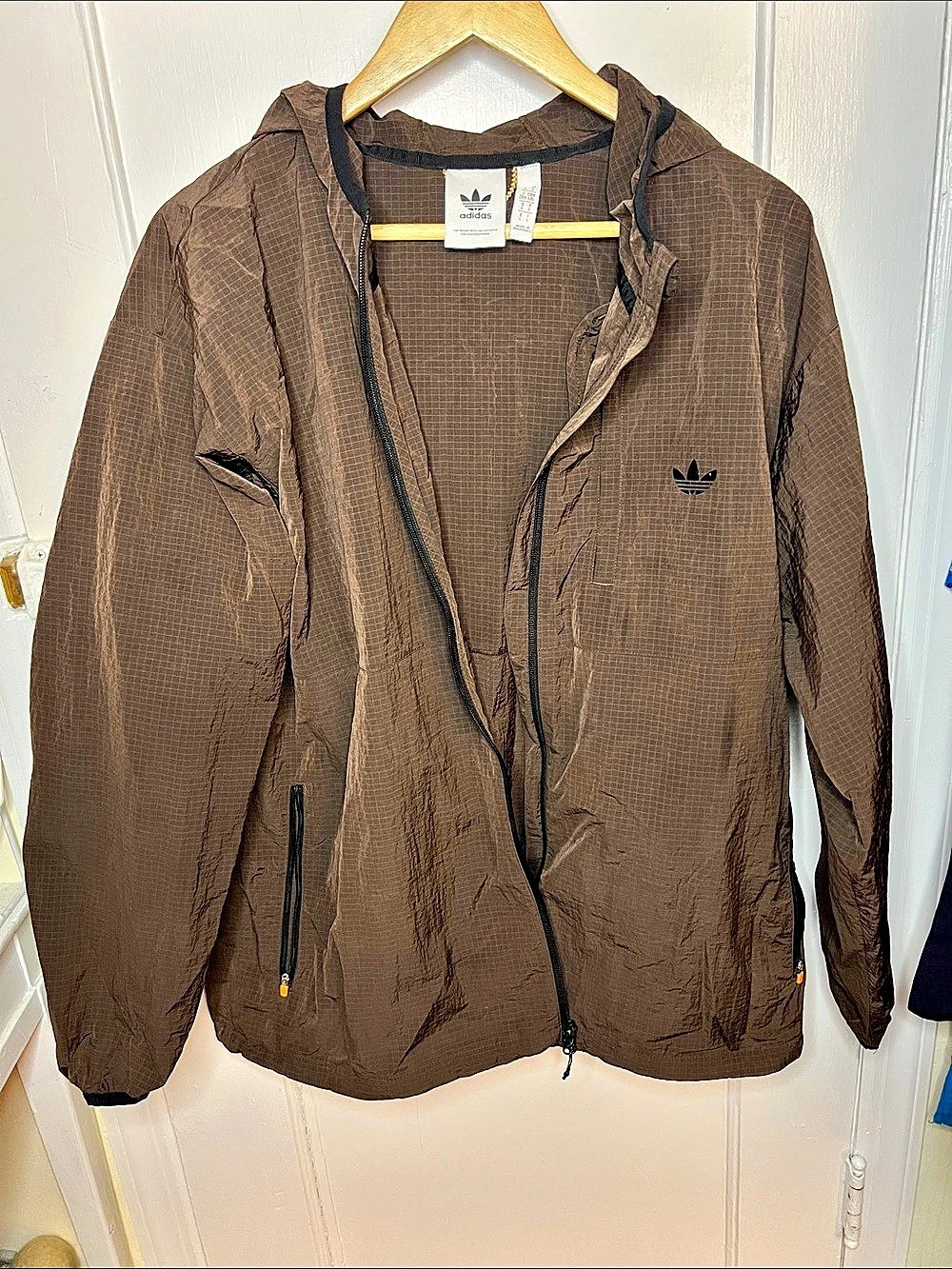 adidas Men's Brown Windbreaker Size Large Like New